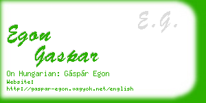 egon gaspar business card